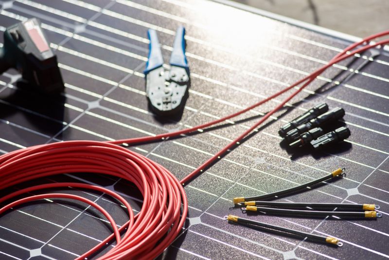 Electrical wiring connection for solar panels